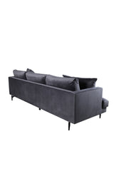 Sofia 3 - Sitzer Sofa - dunkelgrau/Polyester - Samt - 3 - Sitzer Sofas - ALVAHOME