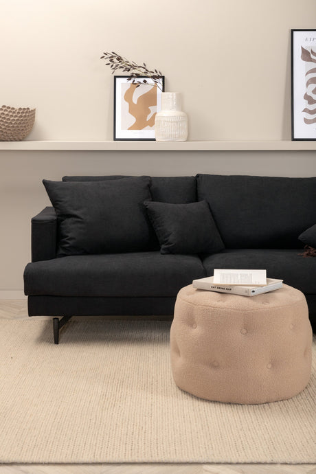 Sofia 3 - Sitzer Sofa - schwarz/Polyester - 3 - Sitzer Sofas - ALVAHOME