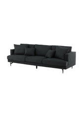Sofia 3 - Sitzer Sofa - schwarz/Polyester - 3 - Sitzer Sofas - ALVAHOME