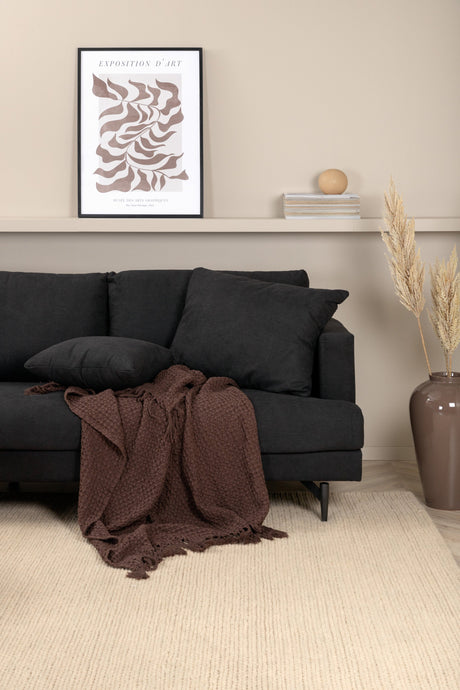 Sofia 3 - Sitzer Sofa - schwarz/Polyester - 3 - Sitzer Sofas - ALVAHOME