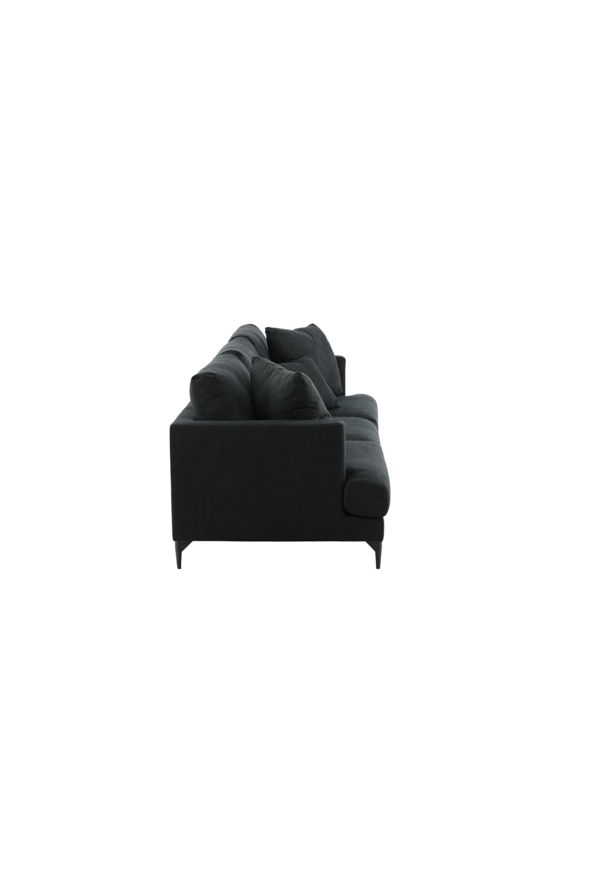 Sofia 3 - Sitzer Sofa - schwarz/Polyester - 3 - Sitzer Sofas - ALVAHOME