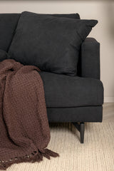 Sofia 3 - Sitzer Sofa - schwarz/Polyester - 3 - Sitzer Sofas - ALVAHOME