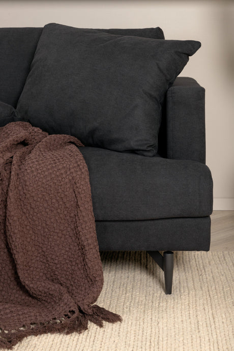 Sofia 3 - Sitzer Sofa - schwarz/Polyester - 3 - Sitzer Sofas - ALVAHOME
