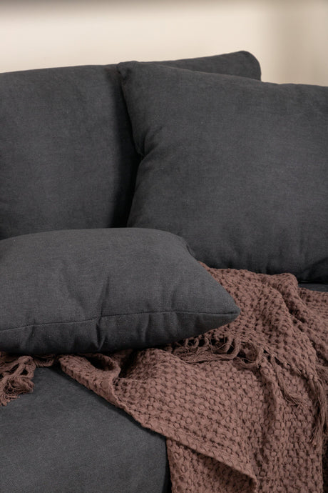Sofia 3 - Sitzer Sofa - schwarz/Polyester - 3 - Sitzer Sofas - ALVAHOME