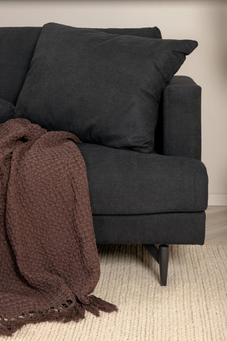 Sofia 3 - Sitzer Sofa - schwarz/Polyester - 3 - Sitzer Sofas - ALVAHOME