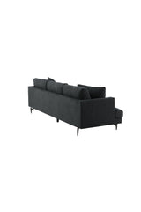 Sofia 3 - Sitzer Sofa - schwarz/Polyester - 3 - Sitzer Sofas - ALVAHOME