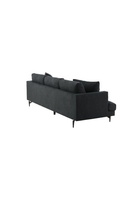 Sofia 3 - Sitzer Sofa - schwarz/Polyester - 3 - Sitzer Sofas - ALVAHOME