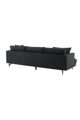 Sofia 3 - Sitzer Sofa - schwarz/Polyester - 3 - Sitzer Sofas - ALVAHOME