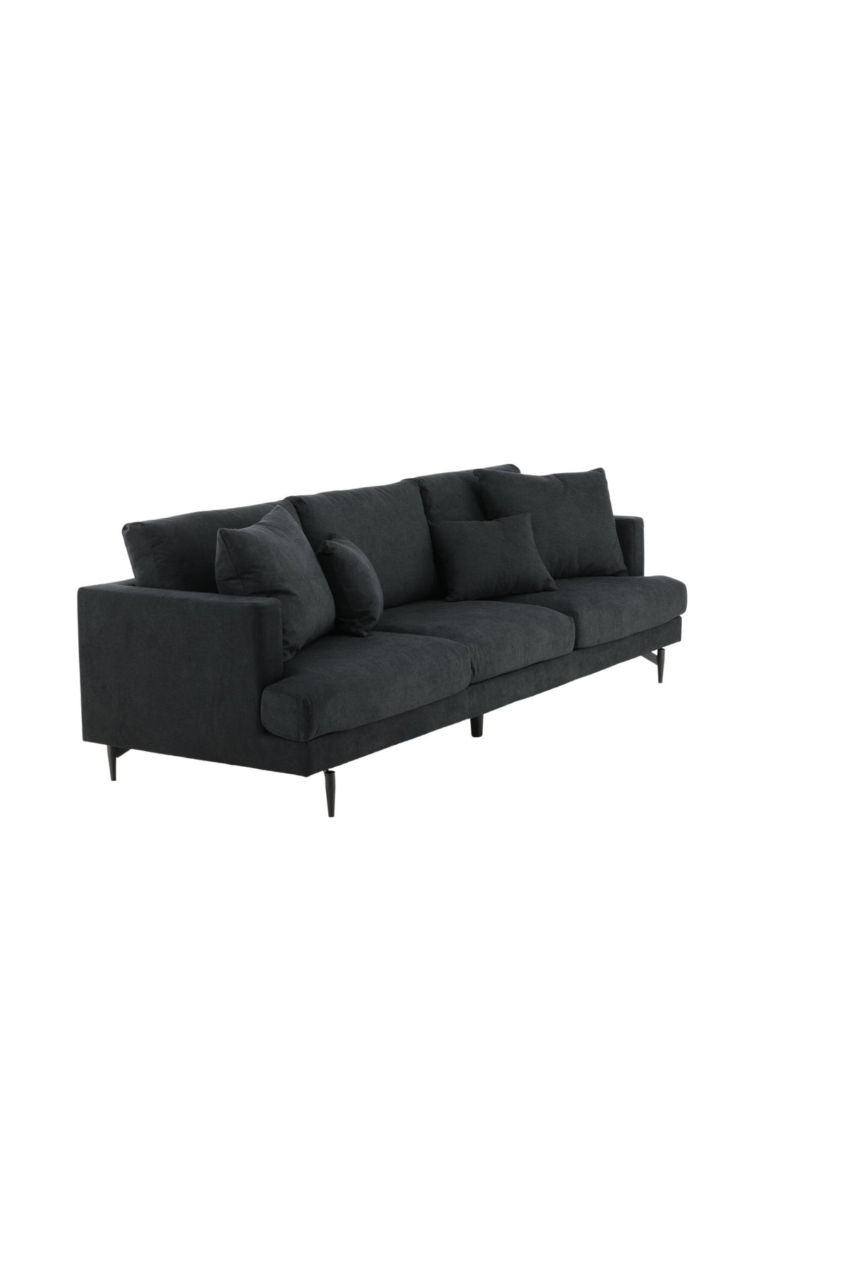 Sofia 3 - Sitzer Sofa - schwarz/Polyester - 3 - Sitzer Sofas - ALVAHOME