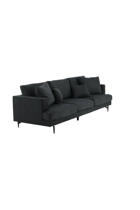 Sofia 3 - Sitzer Sofa - schwarz/Polyester - 3 - Sitzer Sofas - ALVAHOME
