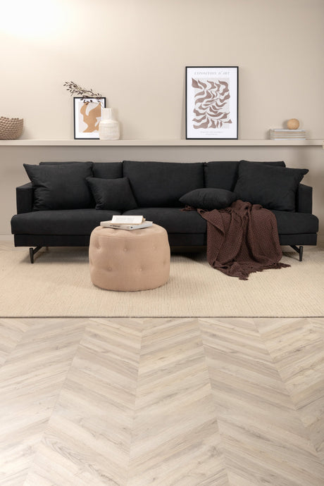 Sofia 3 - Sitzer Sofa - schwarz/Polyester - 3 - Sitzer Sofas - ALVAHOME