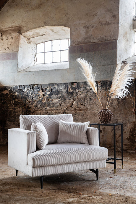 Sofia Sessel - beige/Polyester - Kord - Sessel - ALVAHOME