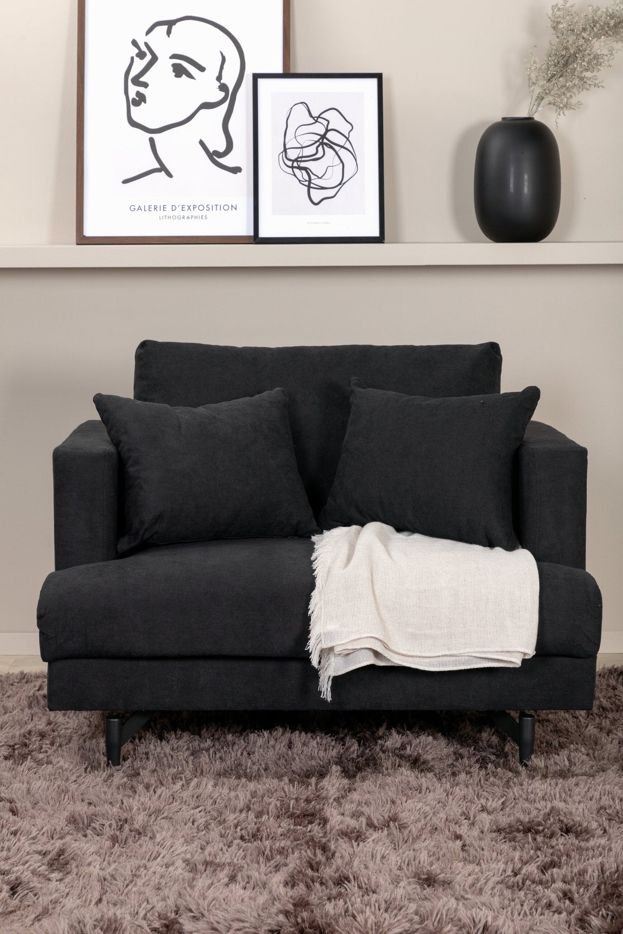 Sofia Sessel - schwarz/Polyester - Sessel - ALVAHOME