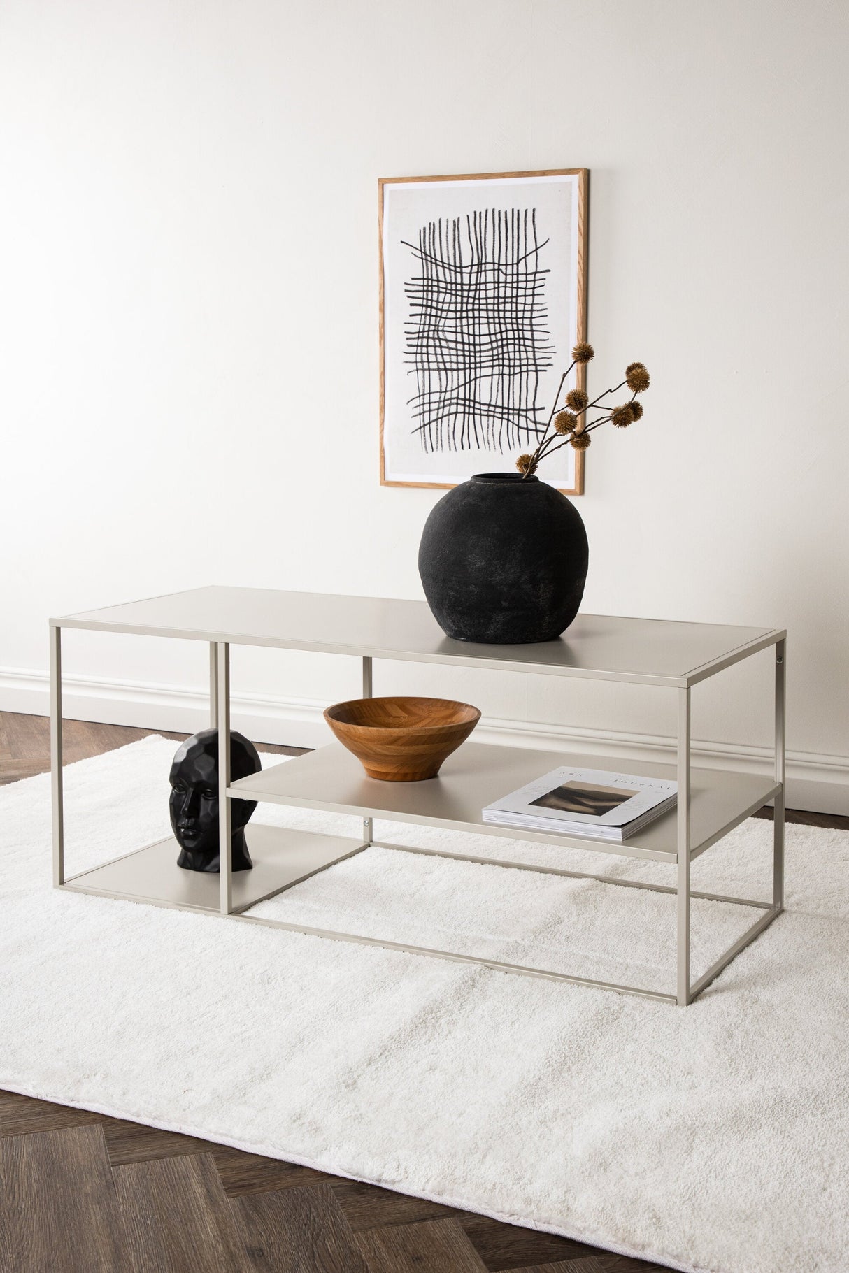 Staal Couchtisch - beige/Stahl - Couchtische - ALVAHOME