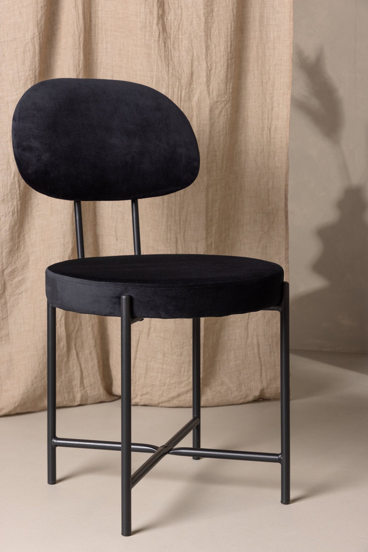 Stella Esszimmerstuhl - schwarz/Stahl - Essstühle - ALVAHOME