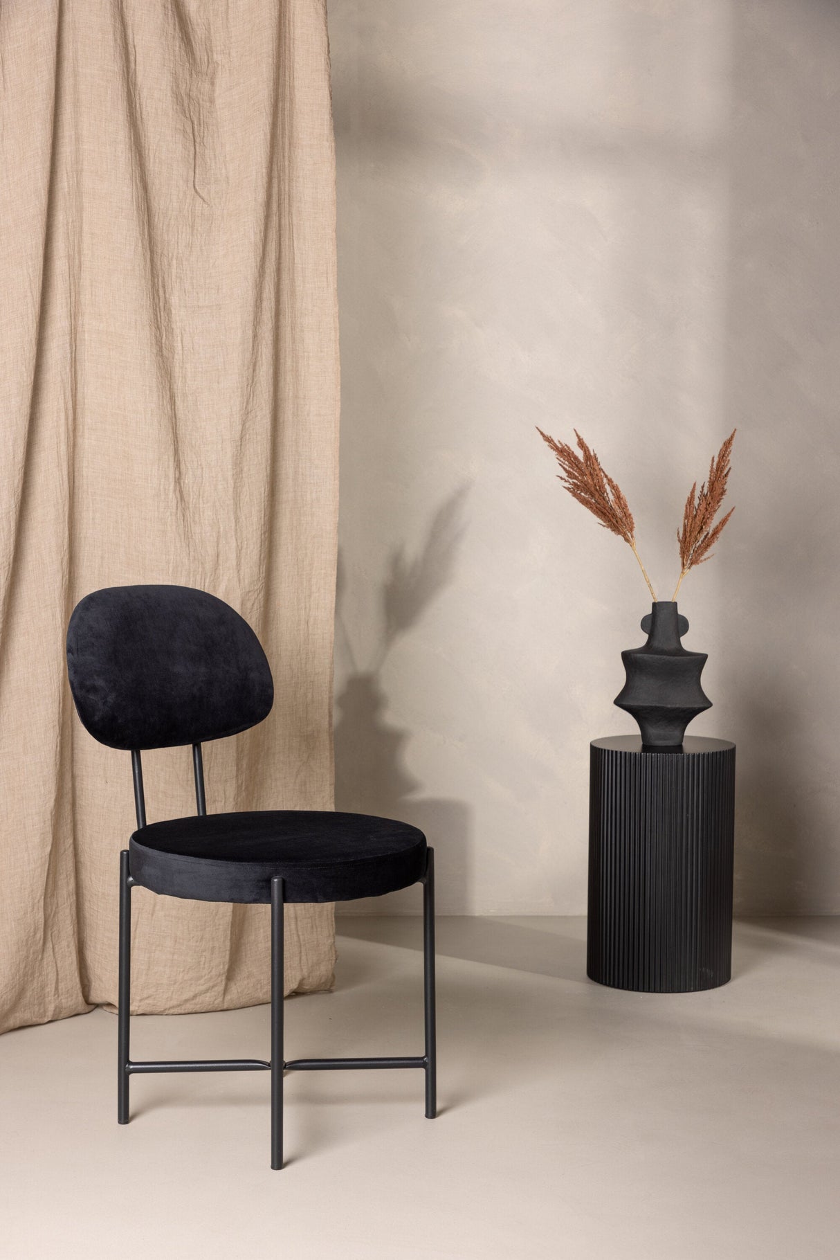 Stella Esszimmerstuhl - schwarz/Stahl - Essstühle - ALVAHOME