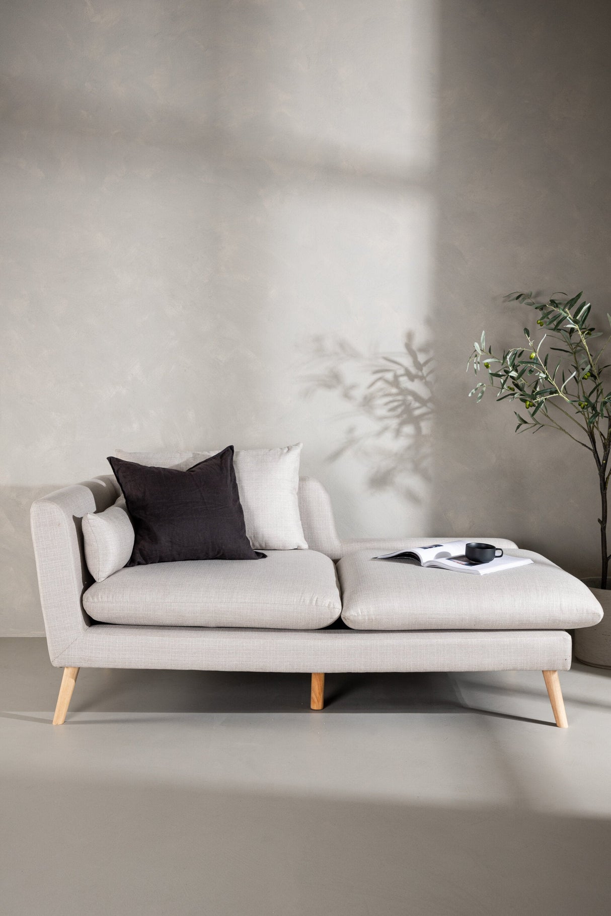 Tacoma 2 - Sitzer Sofa - beige/Polyester - Leinen - 2 - Sitzer Sofas - ALVAHOME
