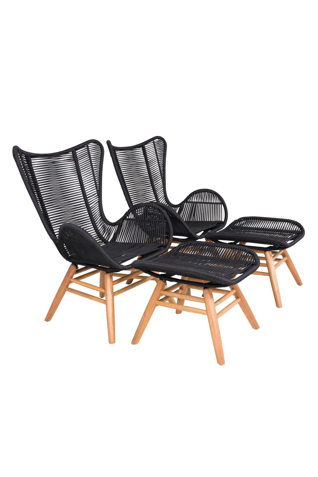 Tingeling Outdoor Lounge - Stuhl - schwarz/Akazie - Accent Chair - ALVAHOME