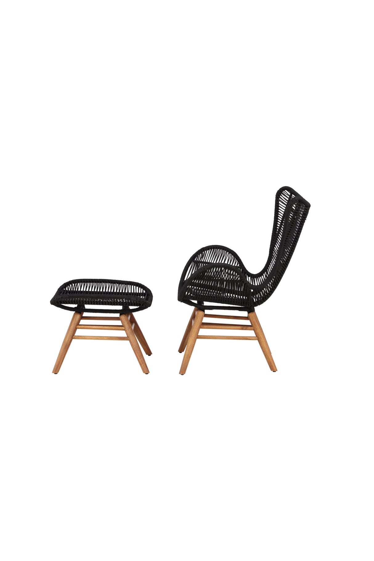 Tingeling Outdoor Lounge - Stuhl - schwarz/Akazie - Accent Chair - ALVAHOME