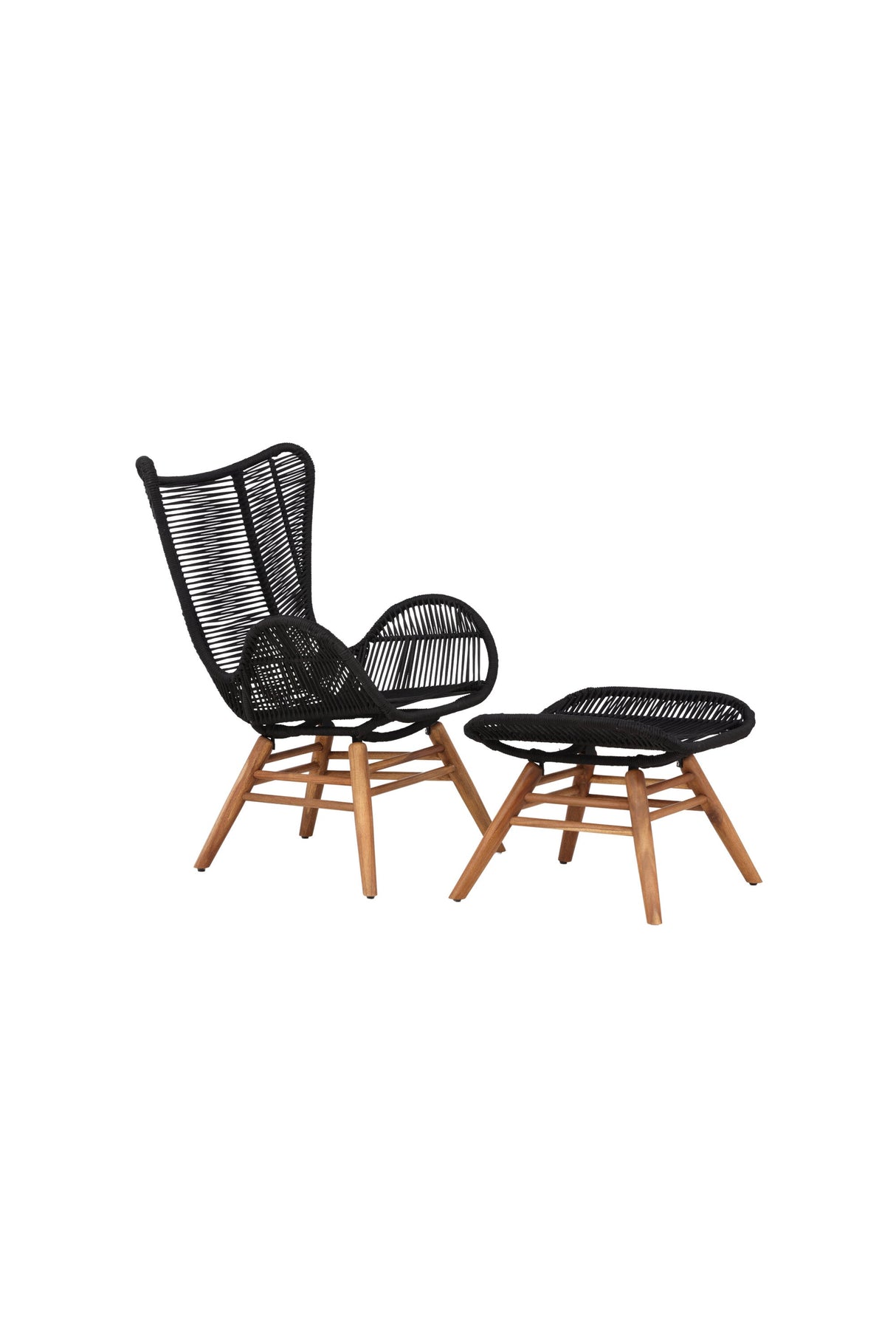 Tingeling Outdoor Lounge - Stuhl - schwarz/Akazie - Accent Chair - ALVAHOME