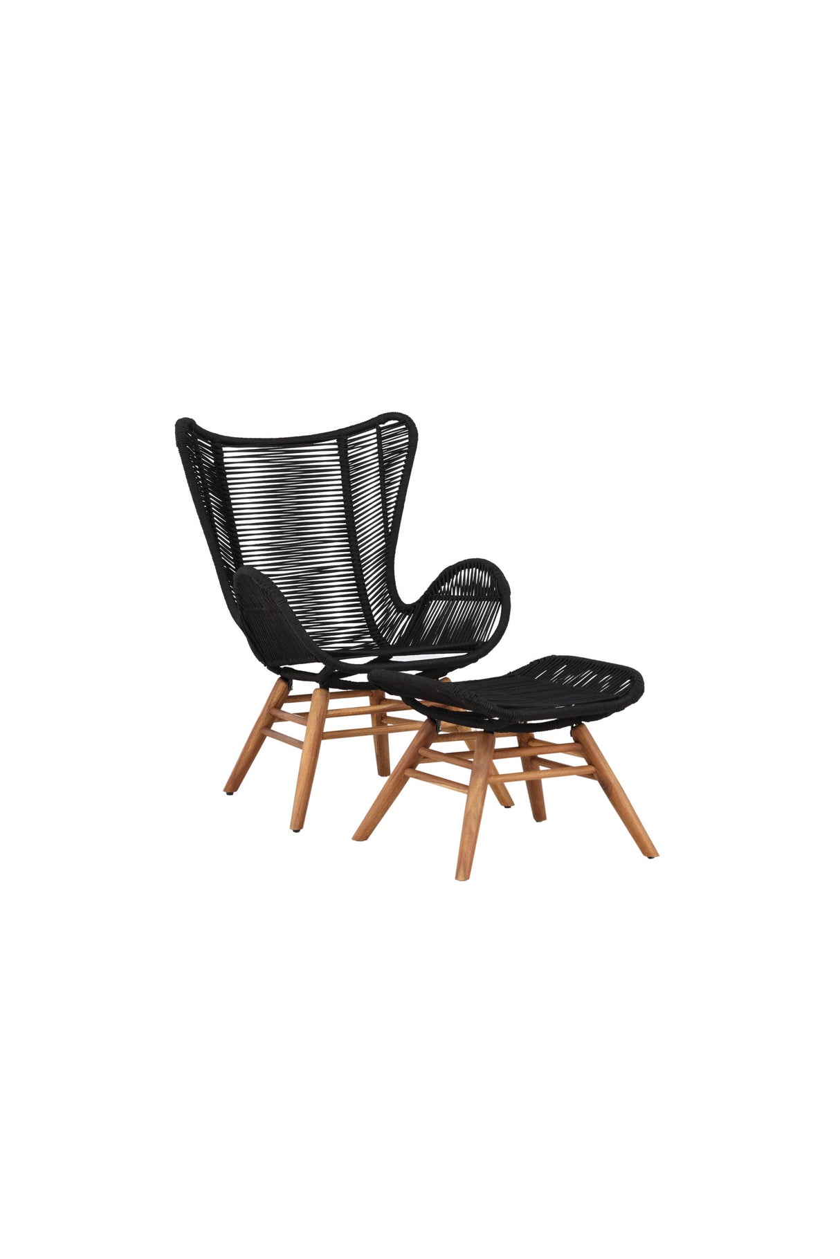 Tingeling Outdoor Lounge - Stuhl - schwarz/Akazie - Accent Chair - ALVAHOME