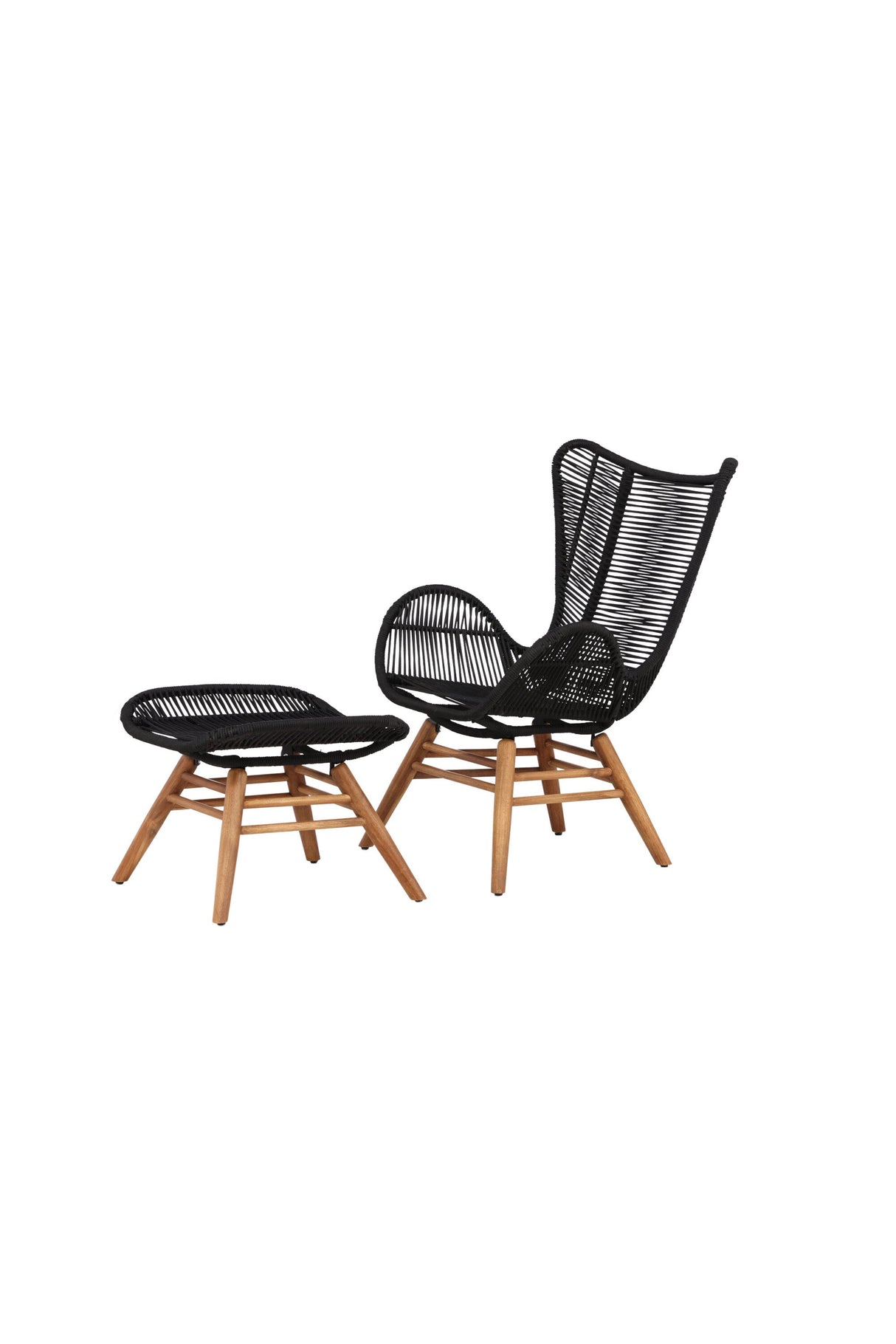 Tingeling Outdoor Lounge - Stuhl - schwarz/Akazie - Accent Chair - ALVAHOME