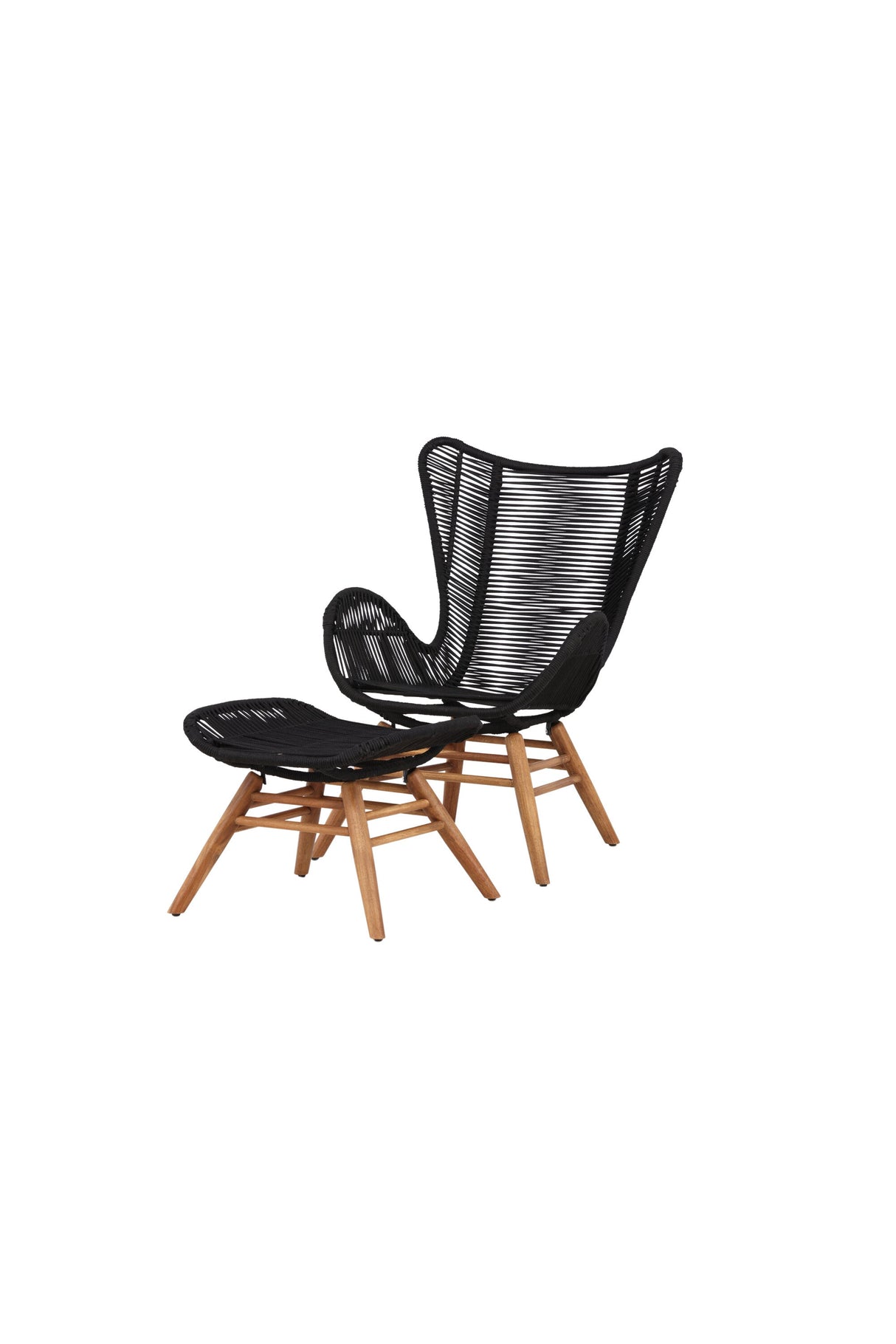 Tingeling Outdoor Lounge - Stuhl - schwarz/Akazie - Accent Chair - ALVAHOME
