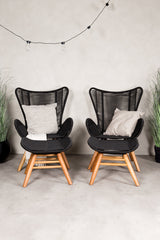 Tingeling Outdoor Lounge - Stuhl - schwarz/Akazie - Accent Chair - ALVAHOME