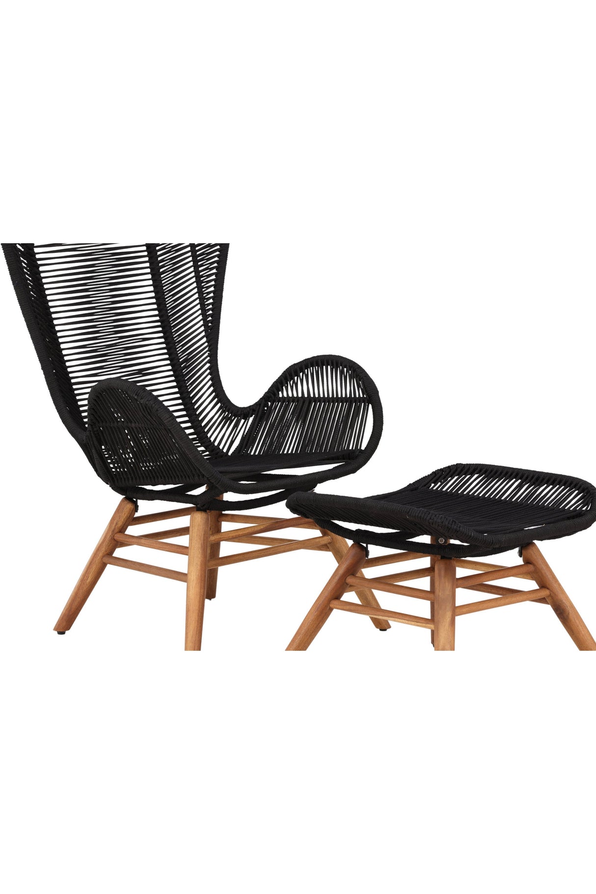 Tingeling Outdoor Lounge - Stuhl - schwarz/Akazie - Accent Chair - ALVAHOME