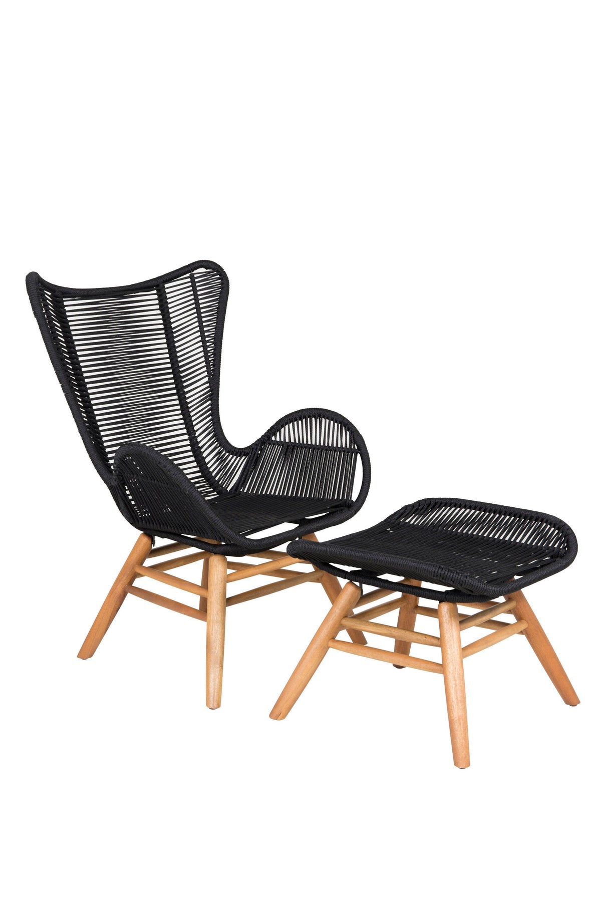 Tingeling Outdoor Lounge - Stuhl - schwarz/Akazie - Accent Chair - ALVAHOME