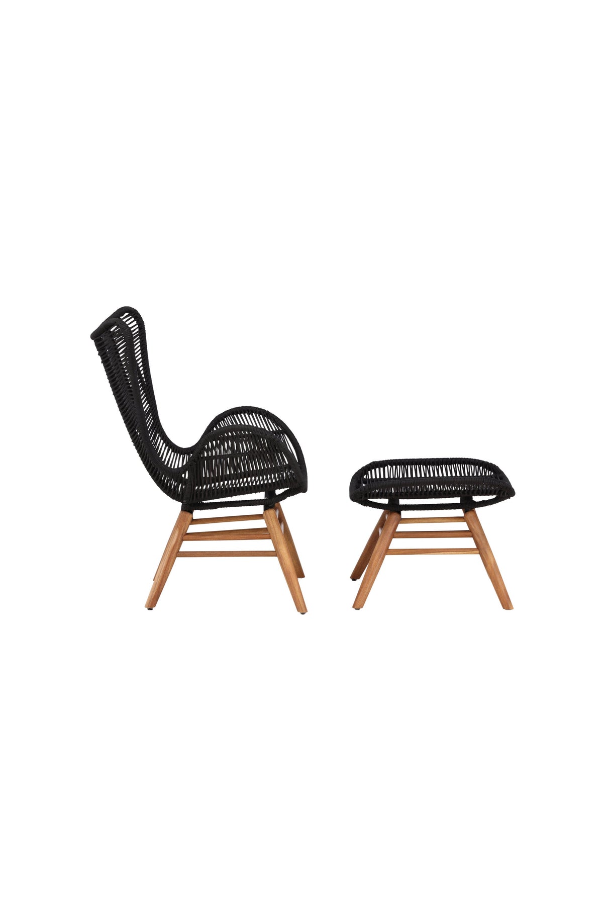 Tingeling Outdoor Lounge - Stuhl - schwarz/Akazie - Accent Chair - ALVAHOME