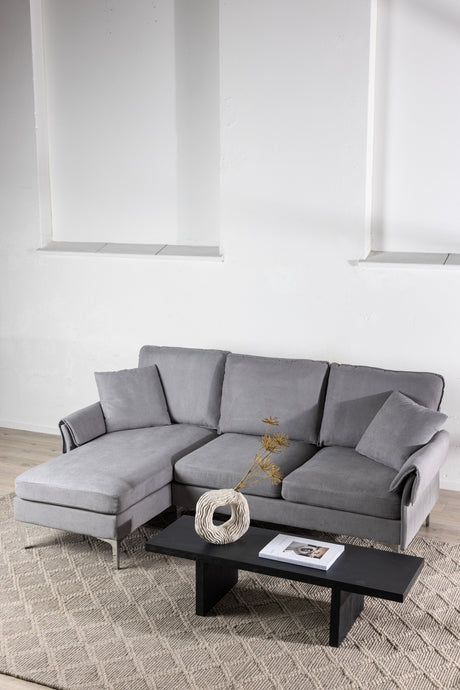 Toulouse 3 - Sitzer Sofa - grau/Polyester - 3 - Sitzer Sofas - ALVAHOME