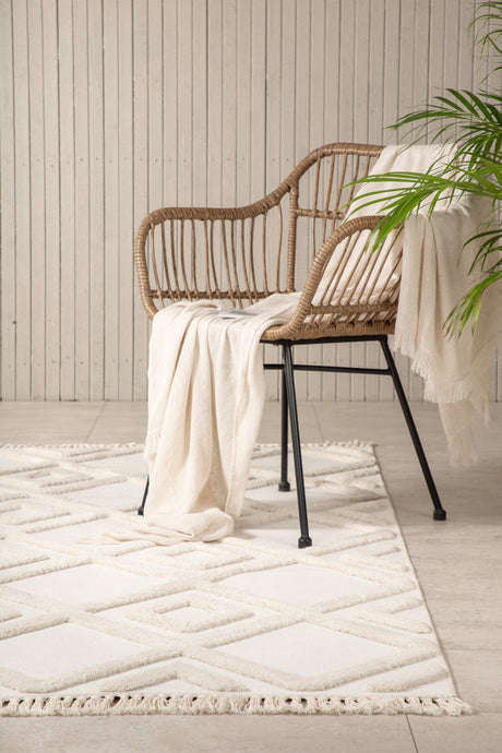 Towa Wohnzimmerteppich - weiß/Polyester - Wohnzimmerteppiche - ALVAHOME