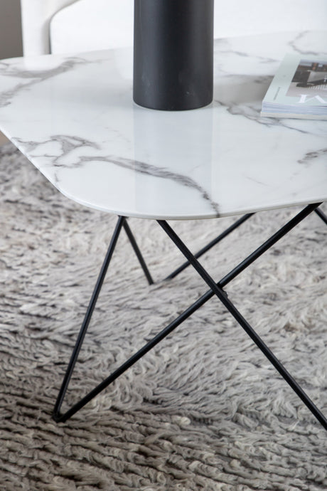 Tristar Couchtisch - weiß/Glas - Couchtische - ALVAHOME
