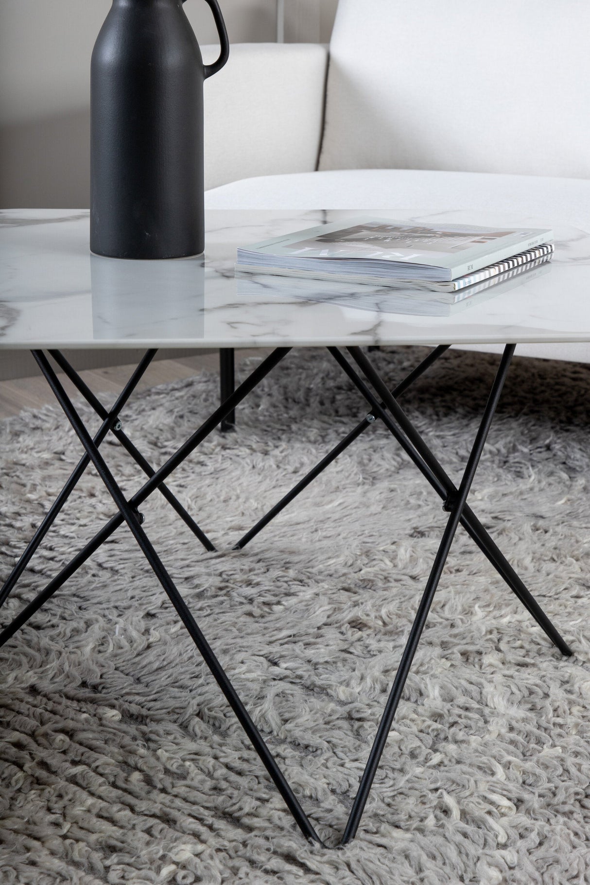 Tristar Couchtisch - weiß/Glas - Couchtische - ALVAHOME