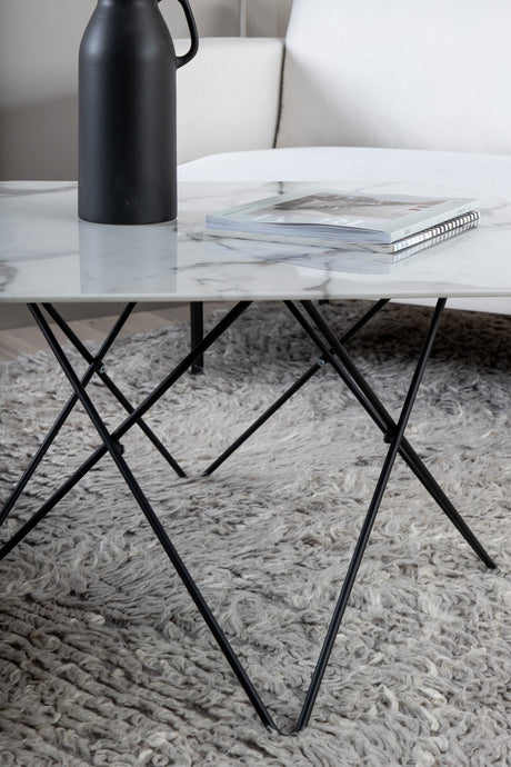 Tristar Couchtisch - weiß/Glas - Couchtische - ALVAHOME