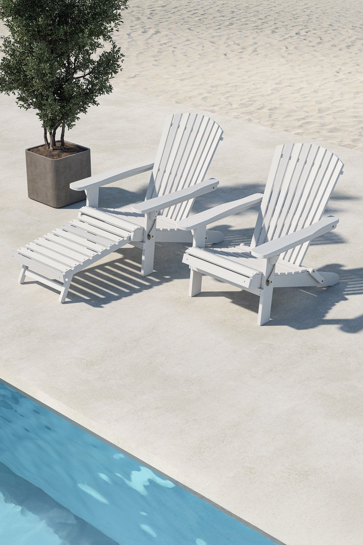 Tropea Outdoor Sun - Lounge - weiß/Akazie - Outdoor Sun - Lounges - ALVAHOME