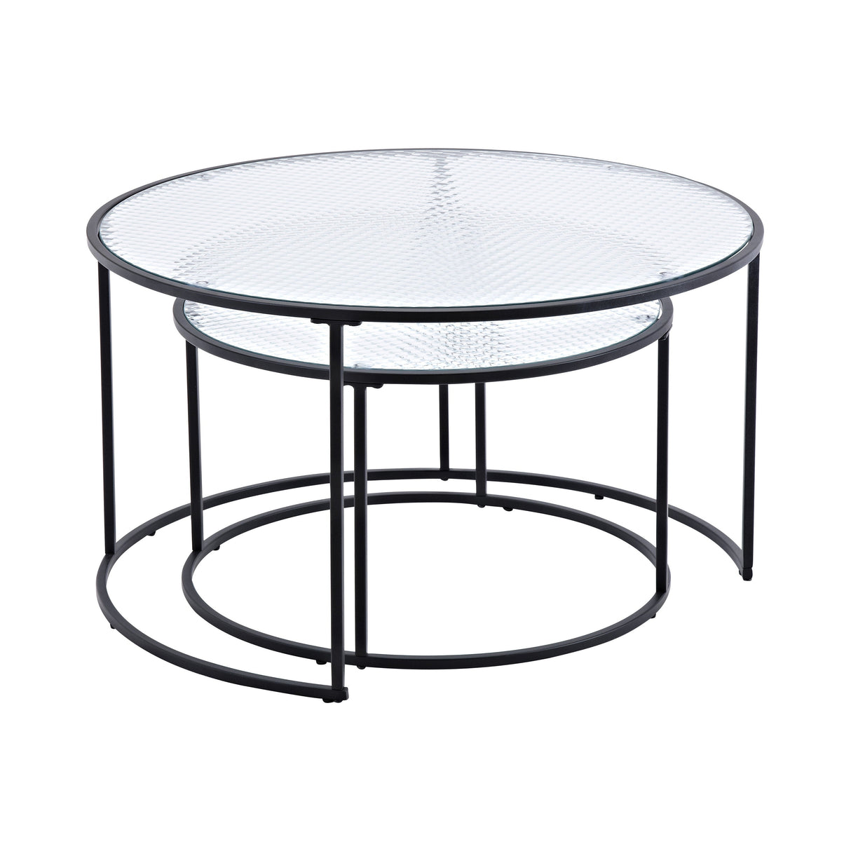 Twin Couchtisch - schwarz/Pressglas - Couchtische - ALVAHOME