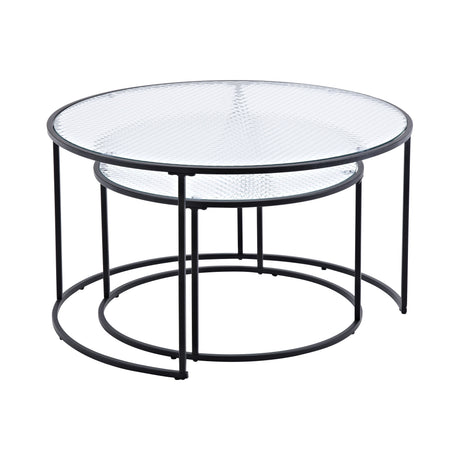 Twin Couchtisch - schwarz/Pressglas - Couchtische - ALVAHOME