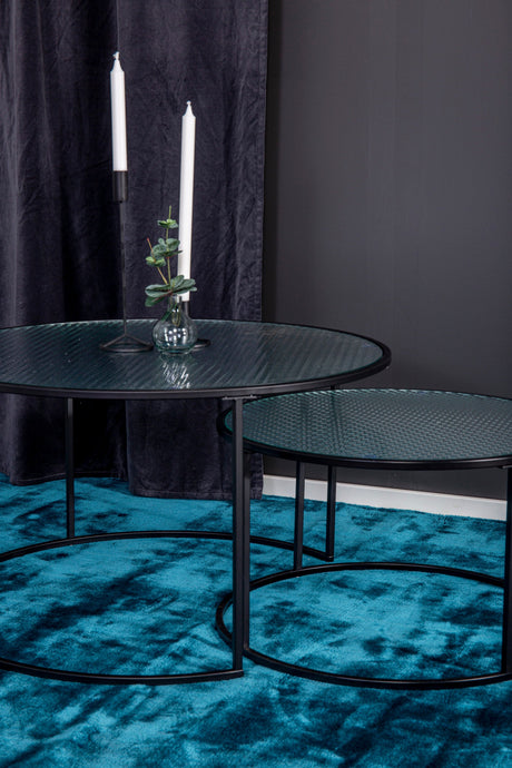 Twin Couchtisch - schwarz/Pressglas - Couchtische - ALVAHOME