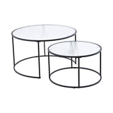 Twin Couchtisch - schwarz/Pressglas - Couchtische - ALVAHOME