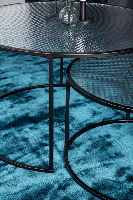 Twin Couchtisch - schwarz/Pressglas - Couchtische - ALVAHOME