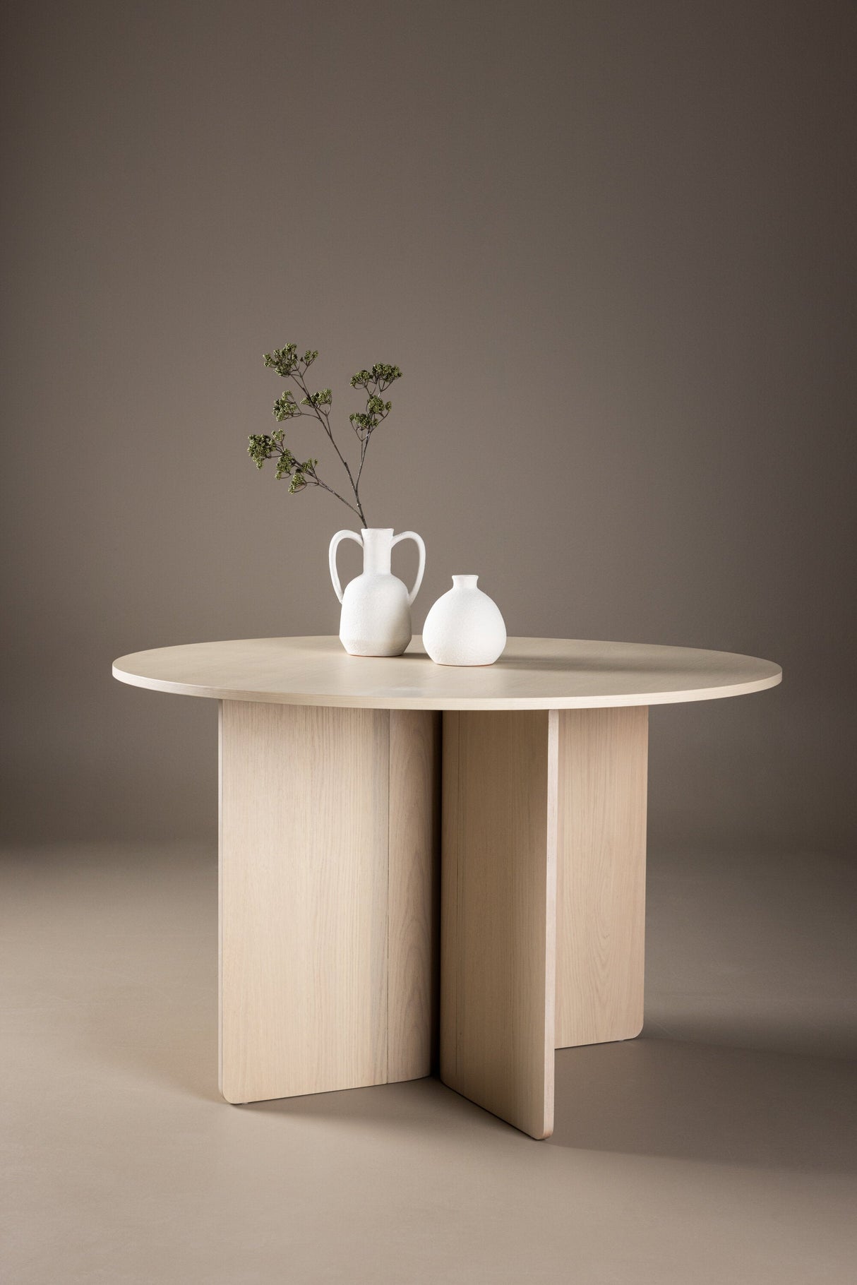 Tyresö runder Esstisch - white - wash/MDF - Runde Esstische - ALVAHOME