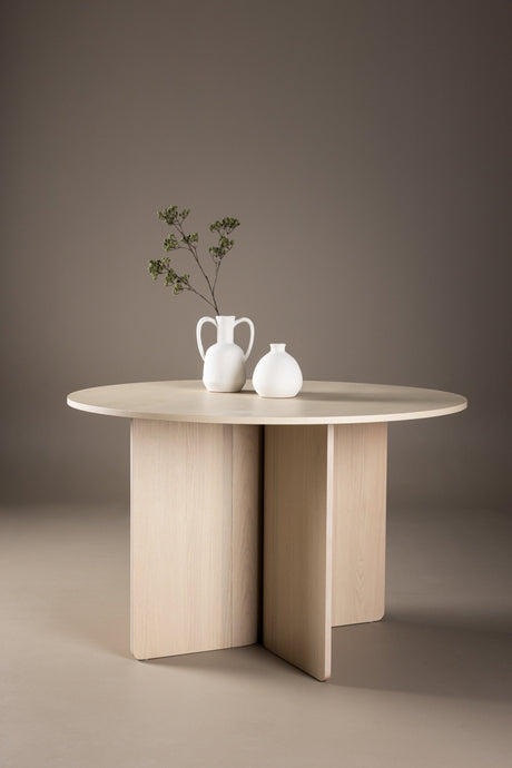 Tyresö runder Esstisch - white - wash/MDF - Runde Esstische - ALVAHOME