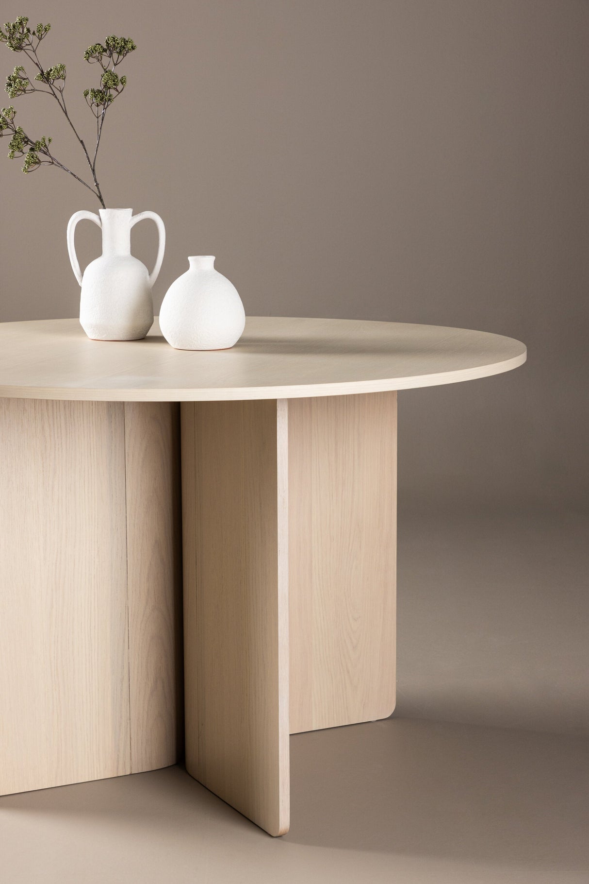 Tyresö runder Esstisch - white - wash/MDF - Runde Esstische - ALVAHOME