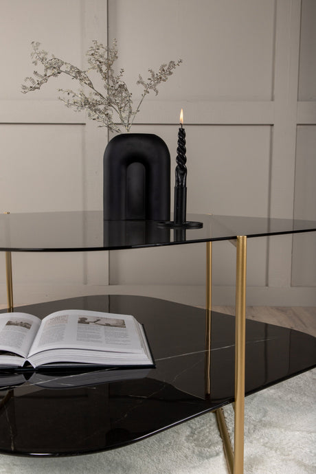 Un - line Couchtisch - schwarz/Glas - Couchtische - ALVAHOME