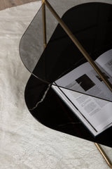 Un - line Couchtisch - schwarz/Glas - Couchtische - ALVAHOME
