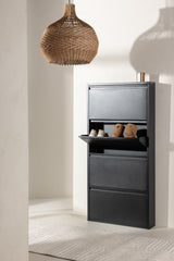 Ushuaia Schuhschrank - schwarz/Stahl - Schuhschränke - ALVAHOME