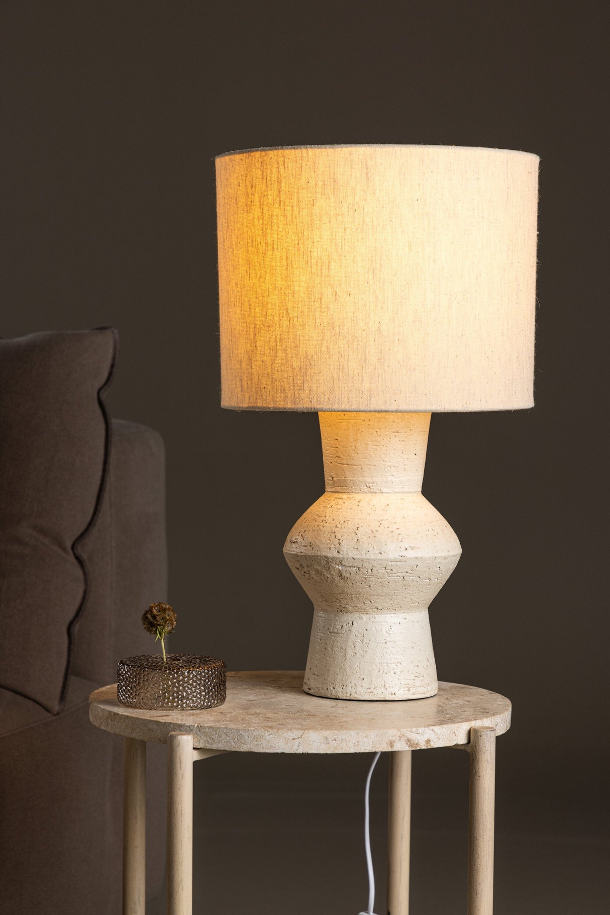 Valön Tischlampe - elfenbeinfarben/Terracotta - Tischlampen - ALVAHOME