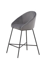 Velvet Barhocker - dunkelgrau/Stahl - Barhocker - ALVAHOME